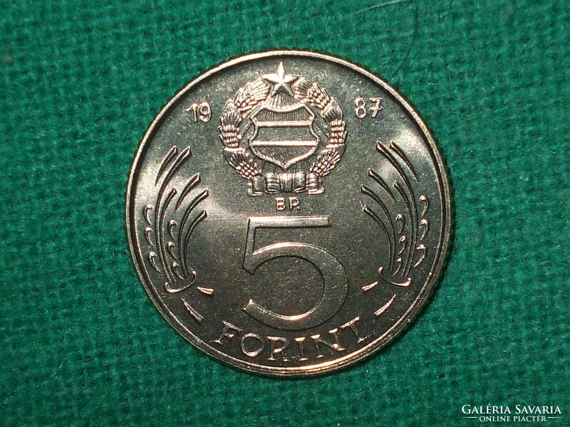 5 Forint 1987 ! Csak 30000 db. !  Nem Volt Forgalomban ! Verdefényes !