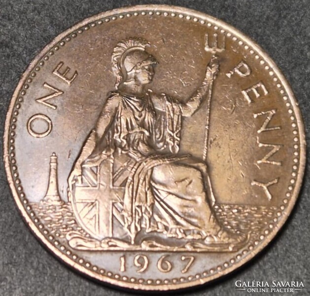 Egyesült Királyság, 1 penny, 1967.