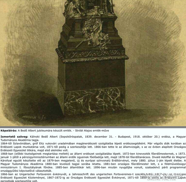 Morelli Gusztáv. Erdötörvény Stróbl Alajos szobra 1893 / Fotó