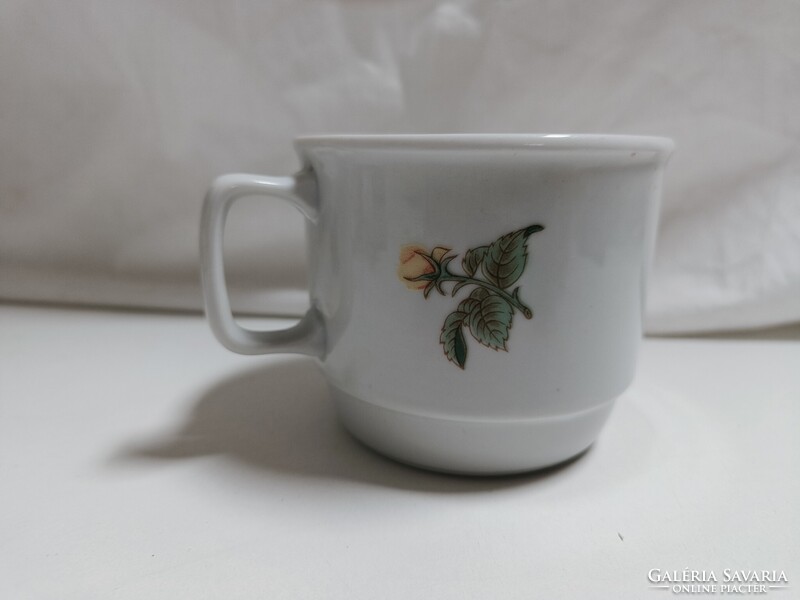 Zsolnay nagy méretű sárga rózsás porcelán bögre