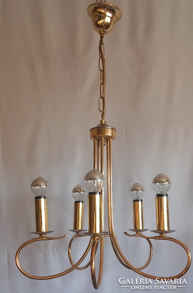Kolarz réz- króm mennyezeti lámpa ALKUDHATÓ  Hollywood regency