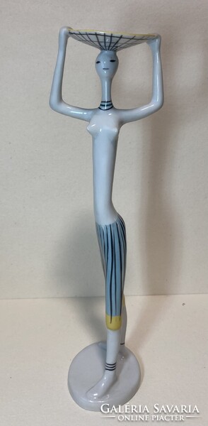 Drasche art deco tálat tartó lány (extra ritka)