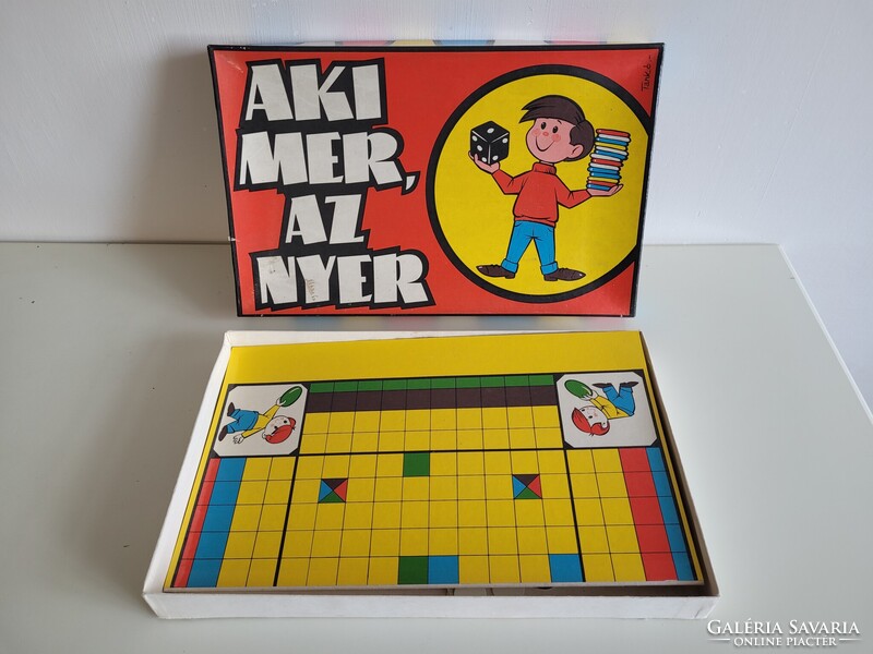 Retro régi játék AKI MER AZ NYER mid century társasjáték Tankó Minerva