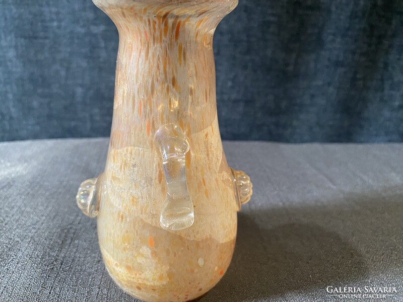 MURANO SCAVO SEGUSO HIBÁTLANT ÁLLAPOTBAN, GYÖNYÖRŰ IRIZÁLÓ SZÍNBEN!!!!   13X6 cm!!