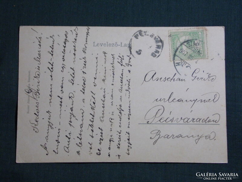 Képeslap,Románia,Szatmárnémeti,Satu Mare,Deák tér keleti része,Reizer János Szatmár kiadás ,1907-