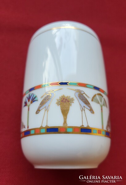 Rosenthal Classic Rose német porcelán váza madár liba macska mintával arany széllel