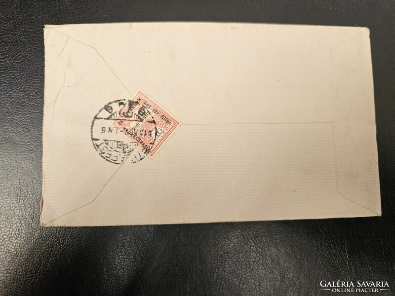 1915-ös 10 Fillér,hadisegély bélyeg levélen Budapest