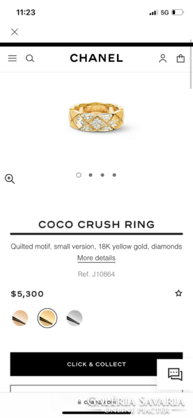 Eredeti Chanel Coco Crush arany gyémánt gyűrű