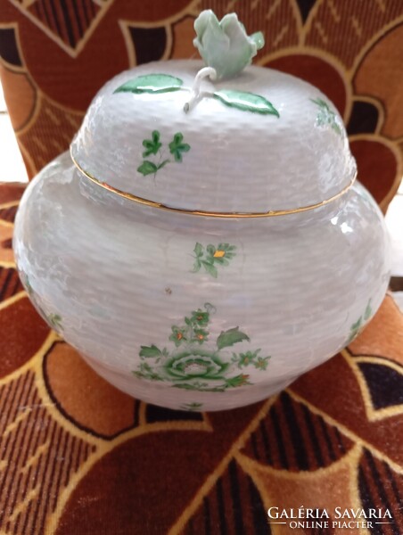 Nanking mintás herendi porcelán bonbonier