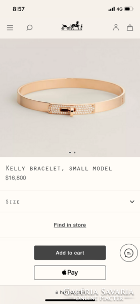 Eredeti Hermés Kelly gyémánt arany karkötő 16.800 $