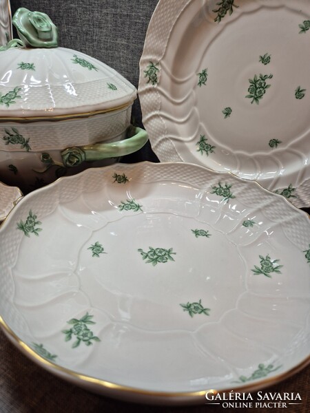 Herendi zöld "PC"(POMMIER CHINOIS) mintás 6 személyes étkészlet