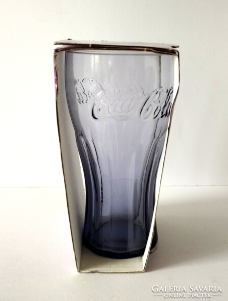 GYŰJTEMÉNYES 2008 FRANCIA COCA-COLA  LILA ÜVEG POHÁR SAJÁT BONTATLAN DOBOZÁBAN