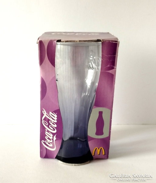 GYŰJTEMÉNYES 2008 FRANCIA COCA-COLA  LILA ÜVEG POHÁR SAJÁT BONTATLAN DOBOZÁBAN