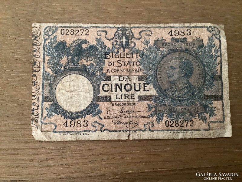 Olaszország - 5 lire 1904 (1923)