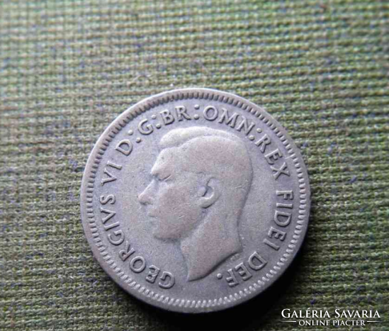 Ausztrál sixpence 1951 ezüst.