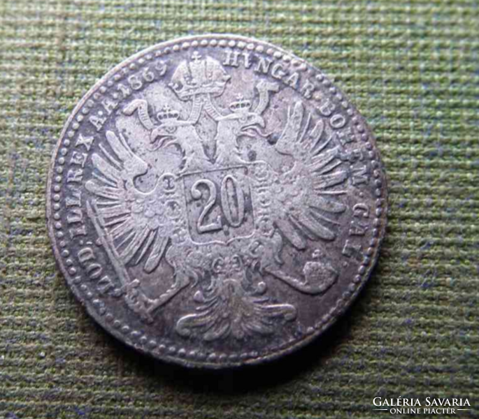 1869 -es ezüst 20 krajcár.