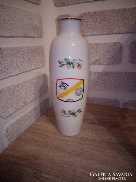 Hollóházi porcelán virág mintás váza. Hibátlan. Jelzett