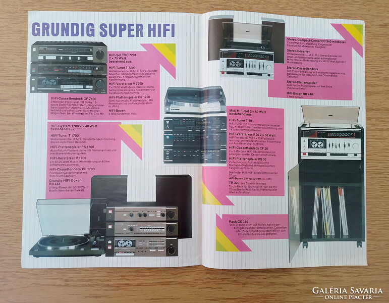 Retro Grundig Hi-Fi katalógus, prospektus (nagy méretű, német nyelvű)