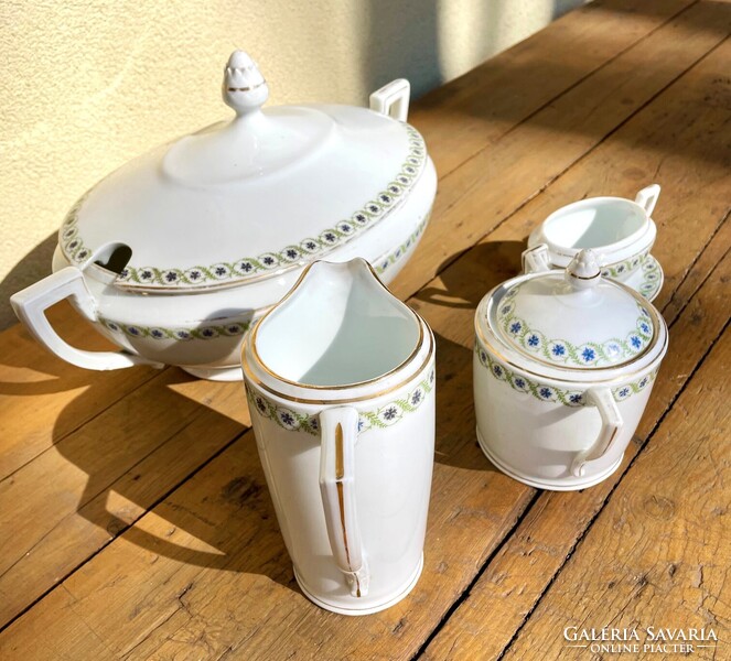 Régi Pirken Hammer Kossuch János Marienbad szecessziós porcelán készlet darabok