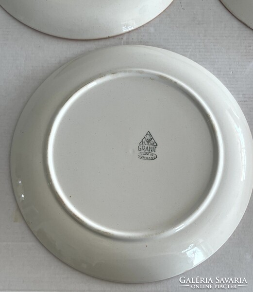 Retro, vintage 4db Kispest Gránit lapostányér, tányér