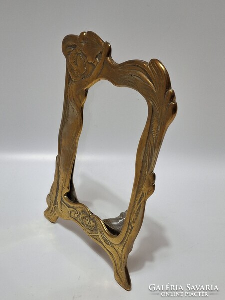 Vintage szecessziós asztali képkeret üveggel, 15 x 10 cm