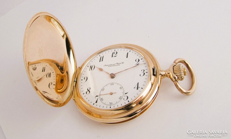 ANTIK , IWC SCHAFFHAUSEN ,14KARÁTOS ARANY,DUPLAFEDELŰ ZSEBÓRA,1915
