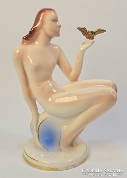 Lonkay Antal - nagyon ritka art deco porcelán figura  / Drasche - Kolibri