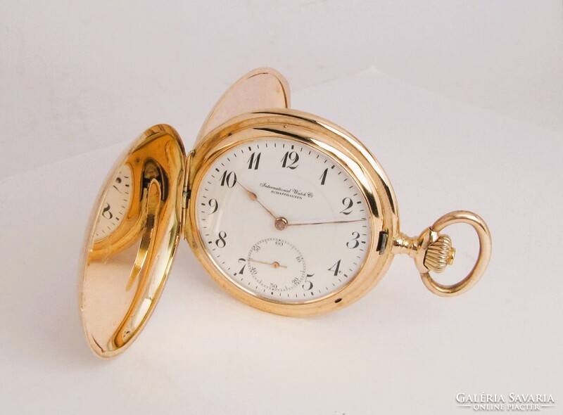 ANTIK , IWC SCHAFFHAUSEN ,14KARÁTOS ARANY,DUPLAFEDELŰ ZSEBÓRA,1915