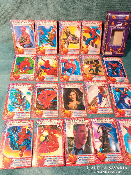 Extrém ritka 36 db Spiderman 2, Pókember 2 hologrammos kártyák teljes pakli dobozában.