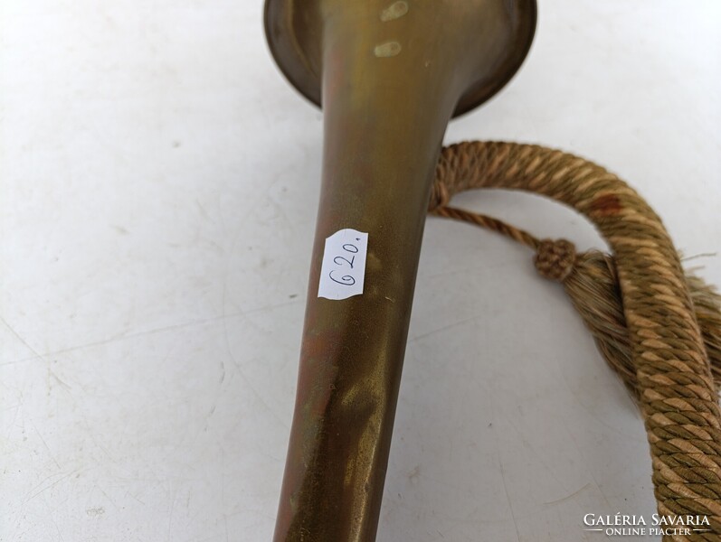 Antik trombita sárgaréz réz rézfúvós hangszer katona militari 620 1631