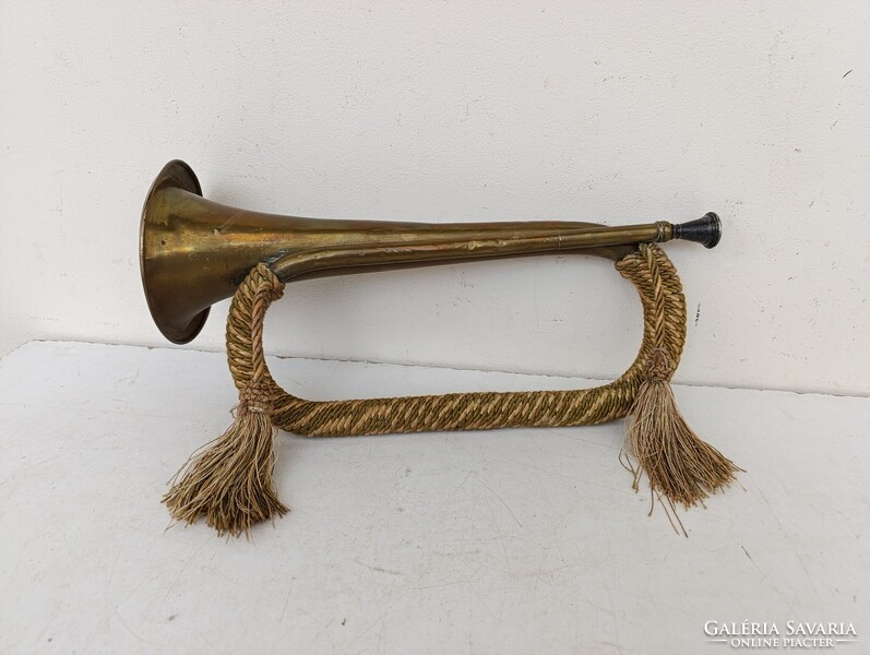 Antik trombita sárgaréz réz rézfúvós hangszer katona militari 620 1631
