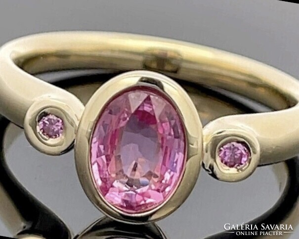Padparadscha rózsaszín gyémántokkal.Ritkaság! Tanúsítvánnyal!ÚJ!