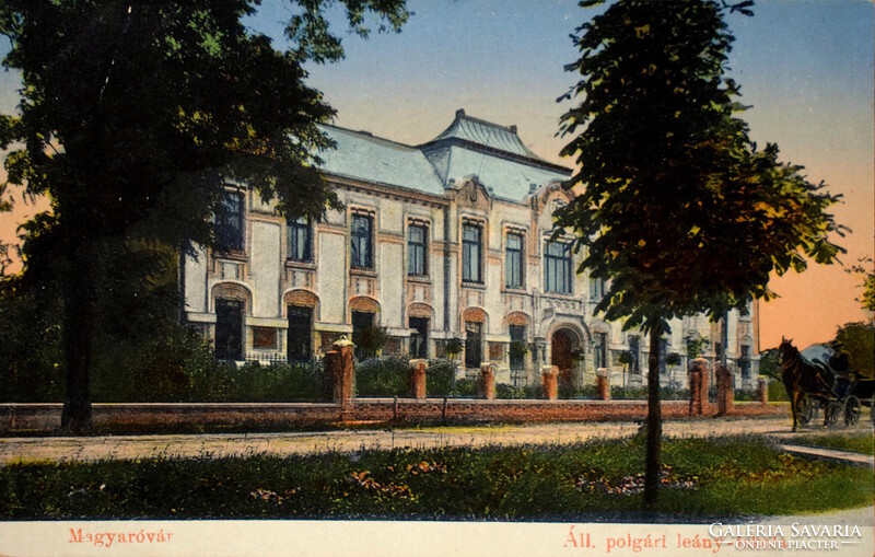 Magyaróvár -  Áll . polgári leány-iskola -  antik képeslap  1915