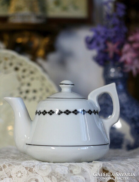 Antik kávéházi kannácska, kanna, kiöntő, masszív, vastag porcelán, Ifj. Grünwald Mór Budapest