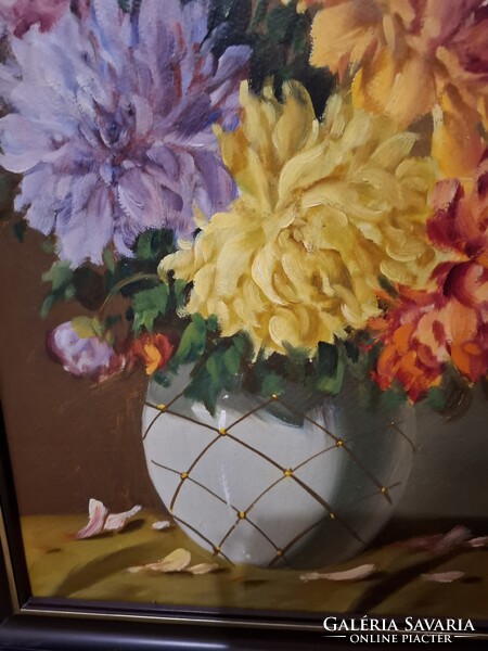 Eredeti Murin Vilmos virágcsendélet 41x50 cm
