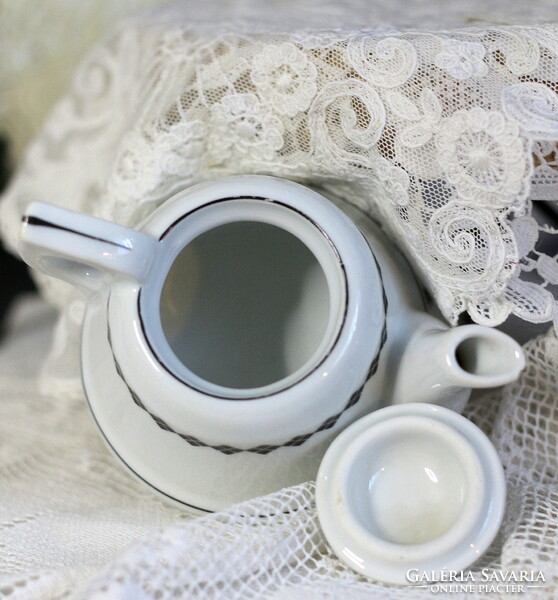 Antik kávéházi kannácska, kanna, kiöntő, masszív, vastag porcelán, Ifj. Grünwald Mór Budapest