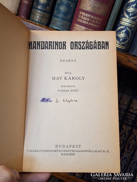 Antik  MAY KÁROLY. A MANDARINOK ORSZÁGÁBAN-TOLNAI KIADÁS-