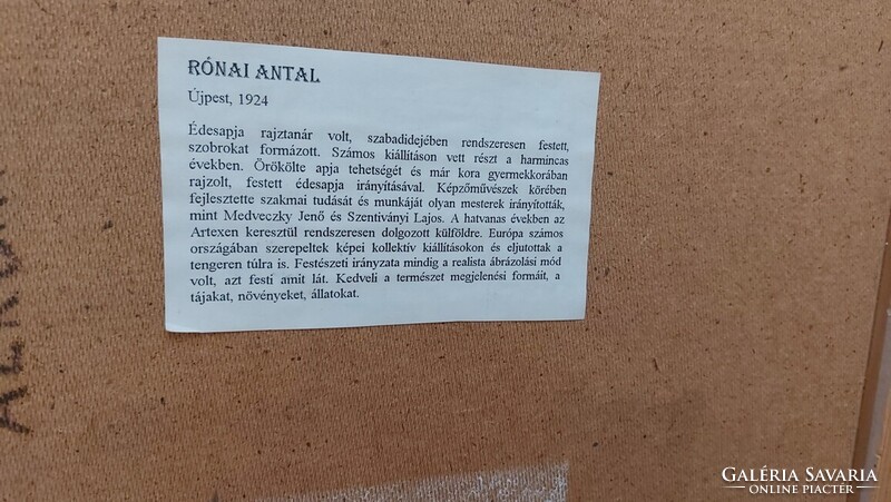 (K) Rónai Antal Alkony c. tájkép festménye  80x50 cm kerettel