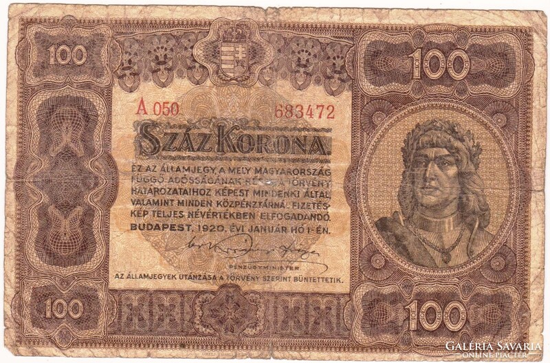 Magyarország 100 korona 1920 FA