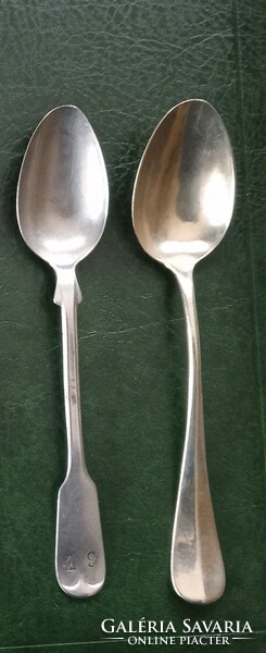 Antik ezüstözött alpacca Sandrik PFG Rex alpakka jelölésű 3 teás kanál 1 evőkanál evőeszköz külön is