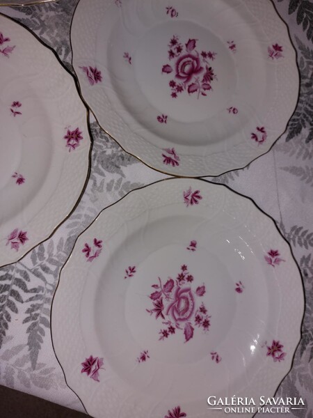 HERENDI PORCELÁN, NANKING BOUQUET-MINTÁS JELZETT, 4db süteményes tányér
