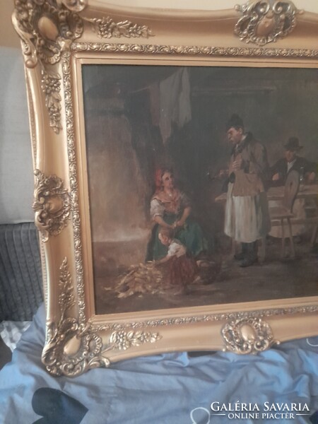 Krupka Ferenc. Vendegsegben.-100×80-kerettel.