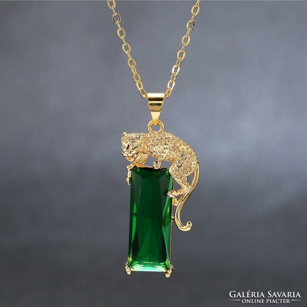 CARTIER ÁLTAL MEGÁLMODOTT PÁRDUCOS ÉKSZEREKBŐL A NYAKLÁNC.GOLD FILLED-TÖLTÖTT ARANY KRISTÁLY KŐVEL.