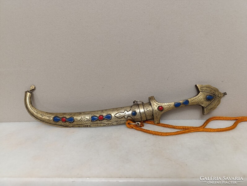 Antik Jambiya arab perzsa Szíria Marokkó berber tőr sárgaréz kés fegyver XX. sz. 850 1744