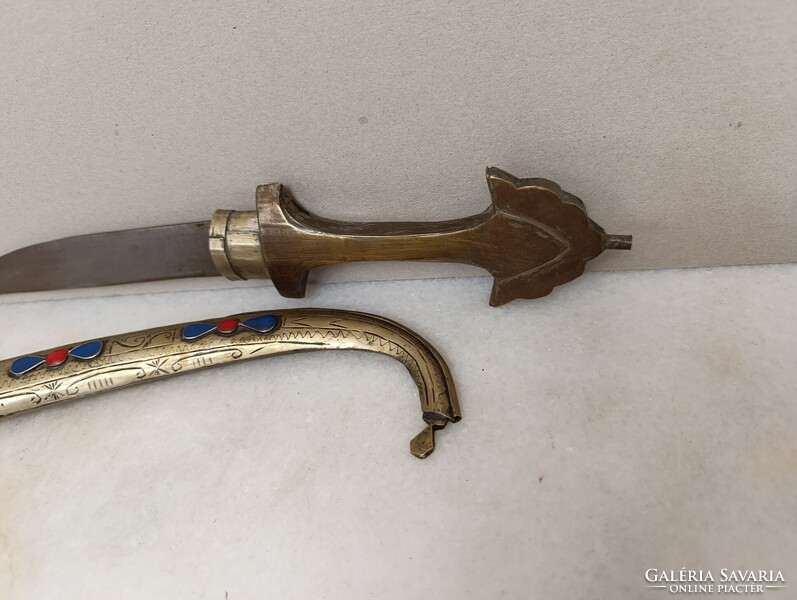 Antik Jambiya arab perzsa Szíria Marokkó berber tőr sárgaréz kés fegyver XX. sz. 850 1744