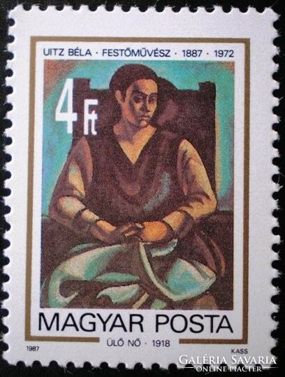S3836 / 1987 Uitz Béla bélyeg postatiszta