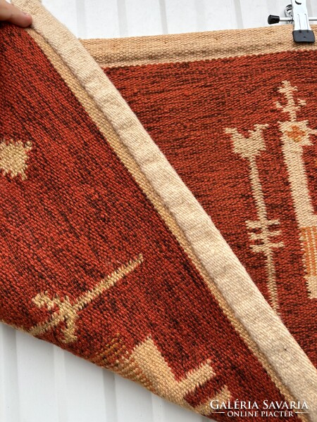 Retro  Németh Éva pávás páva állatos falvédő falikárpit faliszőnyeg mid-century modern