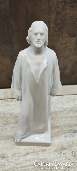 Krisztus kisplasztika Herendi porcelán vastag mázas!