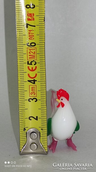 Muránói mini üveg figura tyúk üveg állat