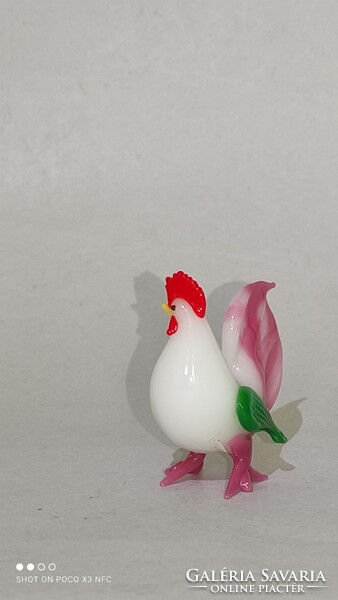 Muránói mini üveg figura tyúk üveg állat
